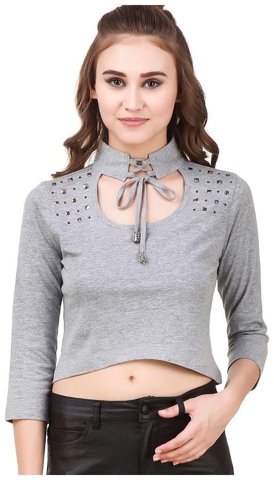 

Texco Women Printed Regular top - Grey