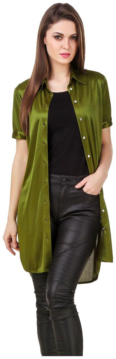 

Texco Women Green Solid Regular Fit Shirt