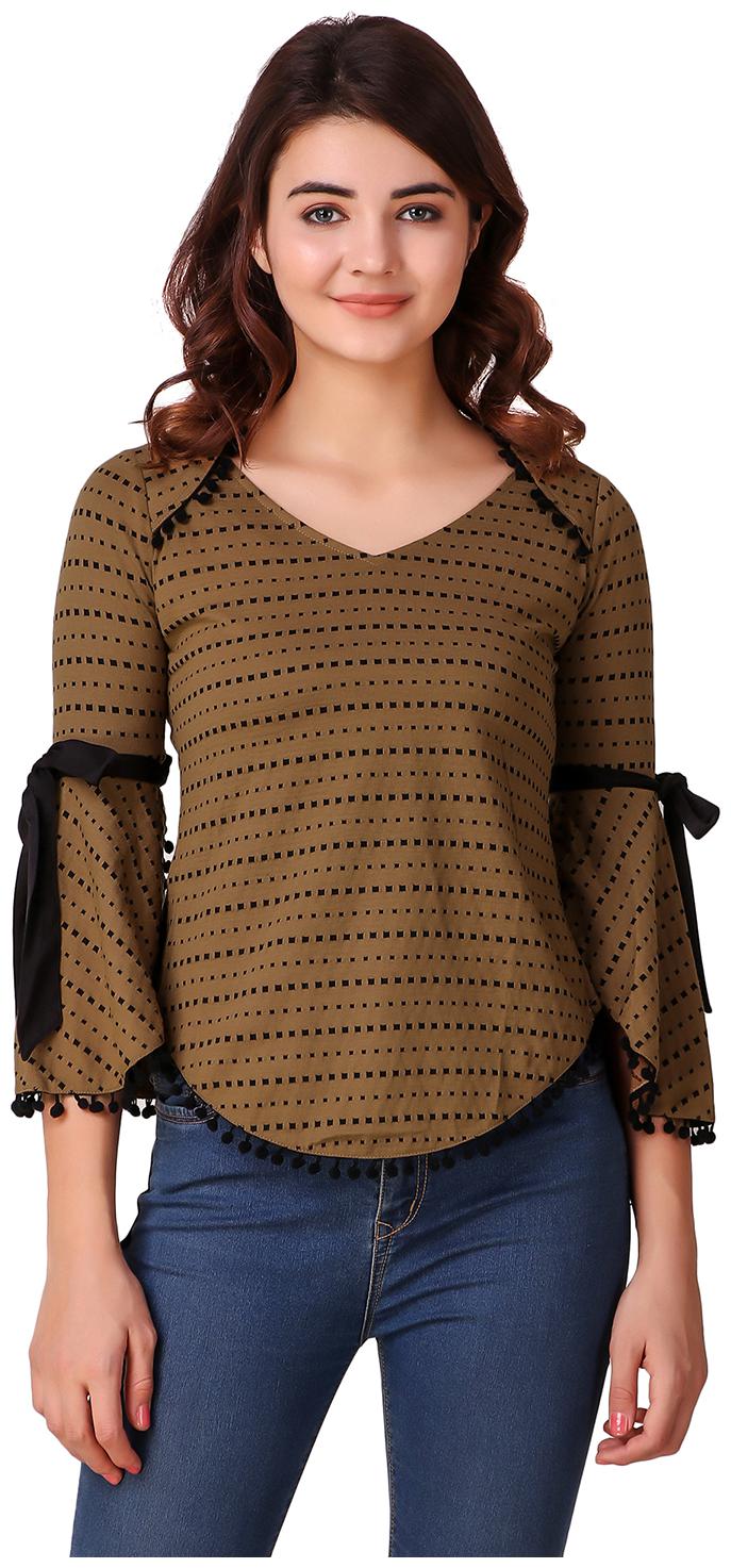 

Texco Women Self design Regular top - Brown