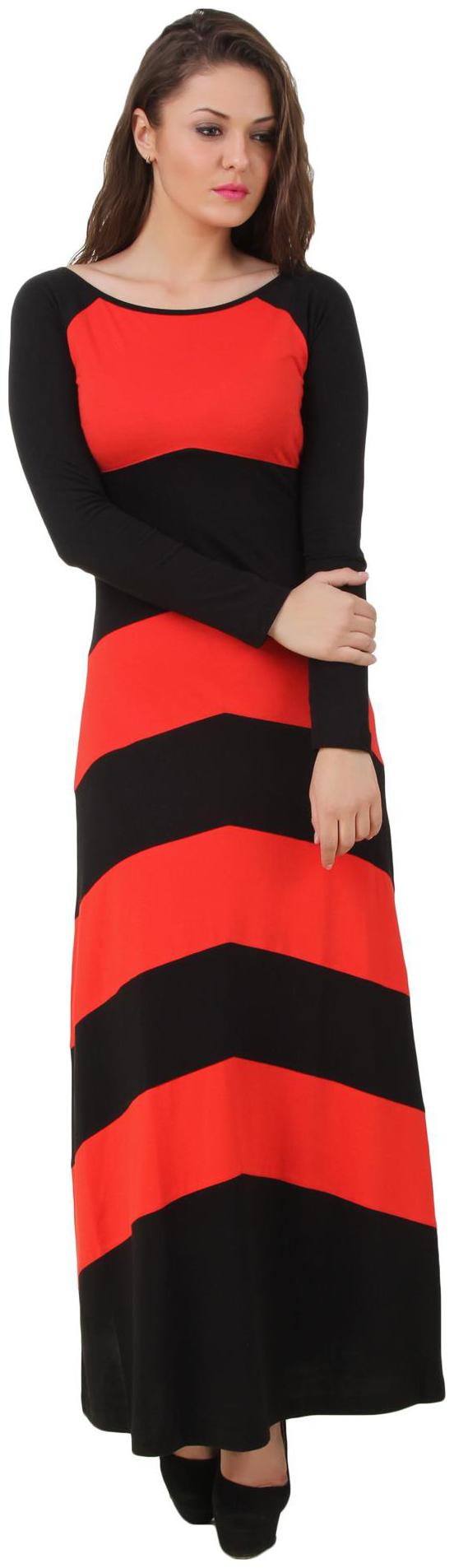 

Texco long red and black maxi dress