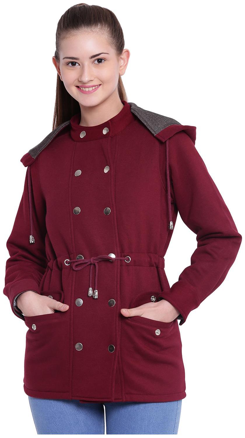 

Texco Women Solid Parka Jacket - Maroon