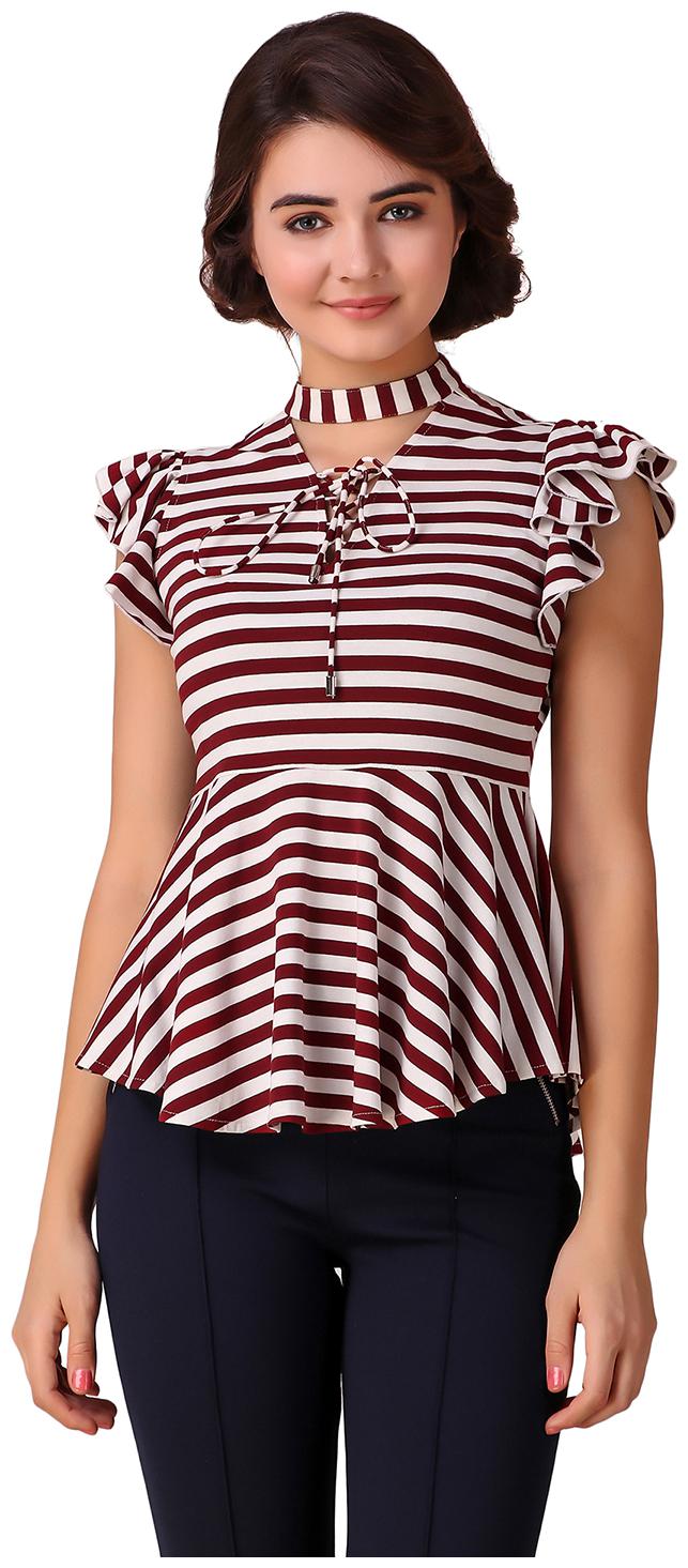 

Texco Women Striped Peplum top - Multi