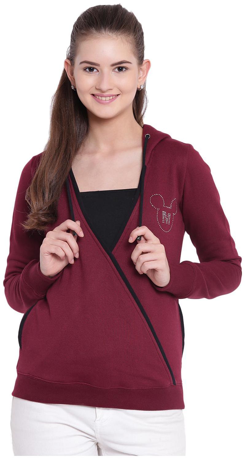 

Texco Women Solid Sweatshirt - Maroon