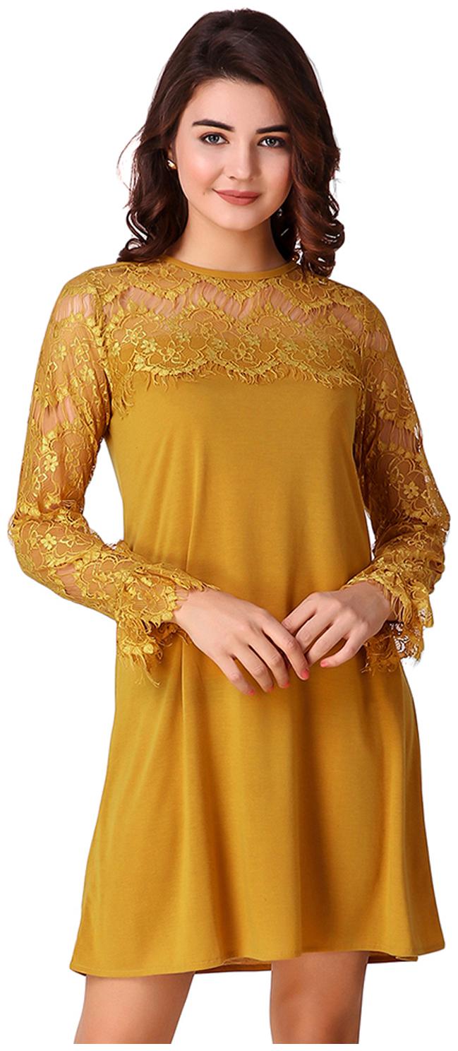 

Texco Yellow Solid Shirt dress