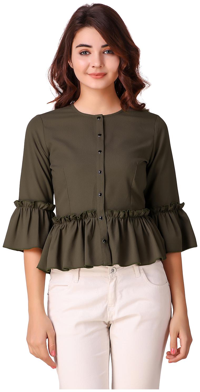

Texco Women Solid Regular top - Green
