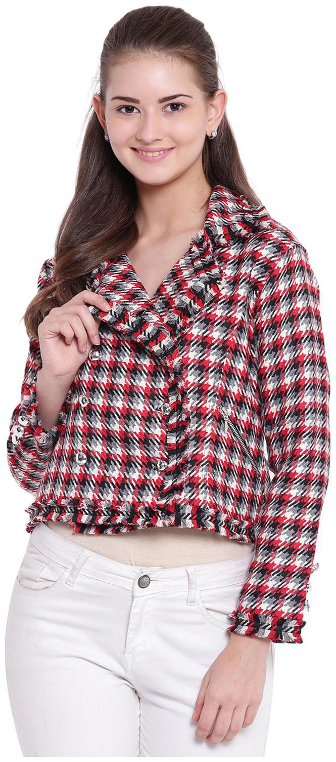 

Texco Women Checked Biker Jacket - Multi