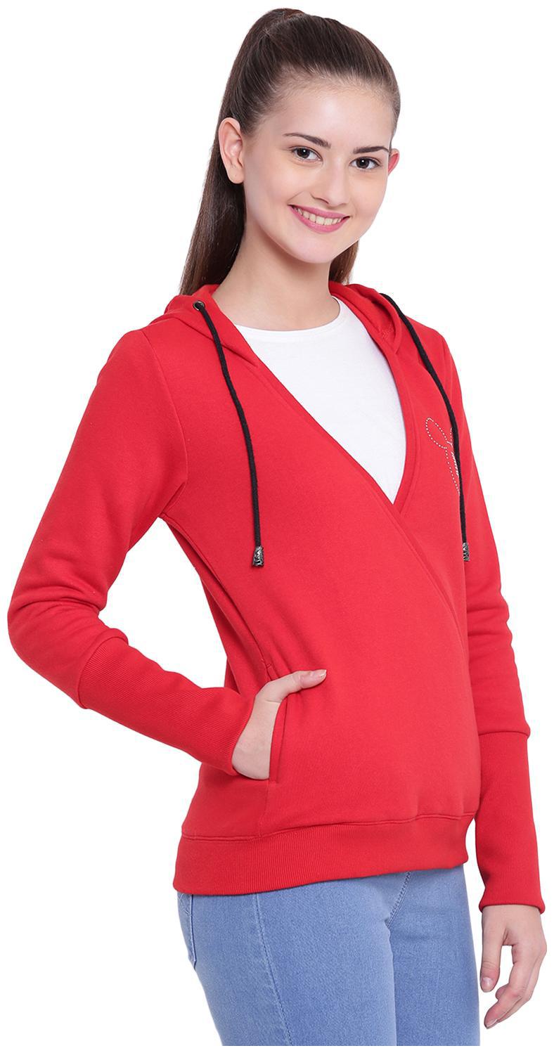

Texco Women Solid Sweatshirt - Red