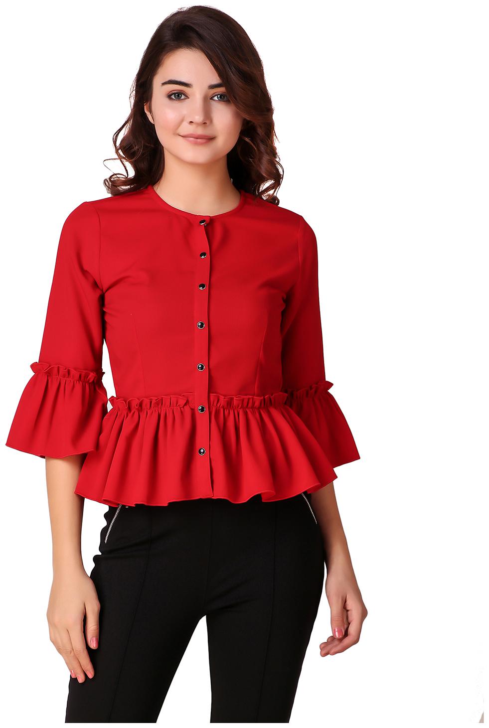 

Texco Women Solid Regular top - Red