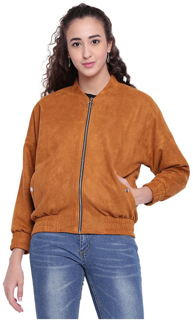 

Texco Women Solid Bomber Jacket - Rust