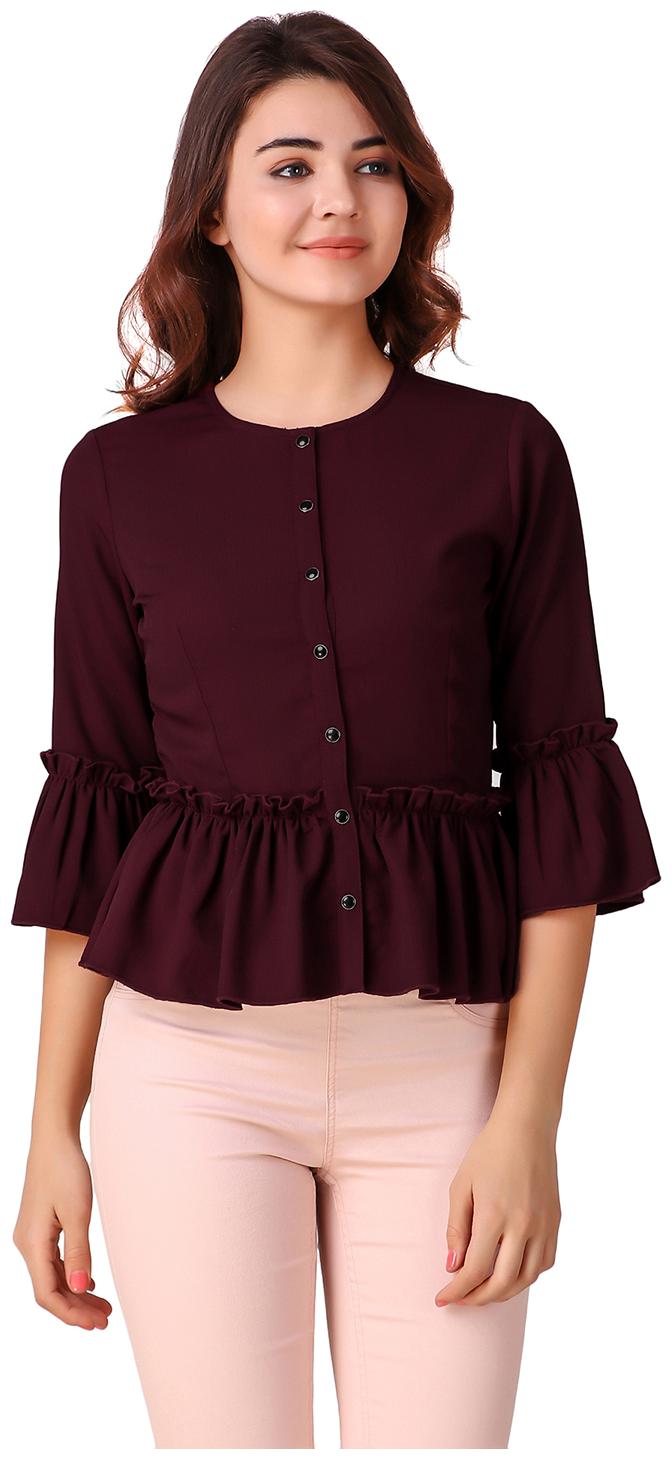 

Texco Women Solid Regular top - Maroon
