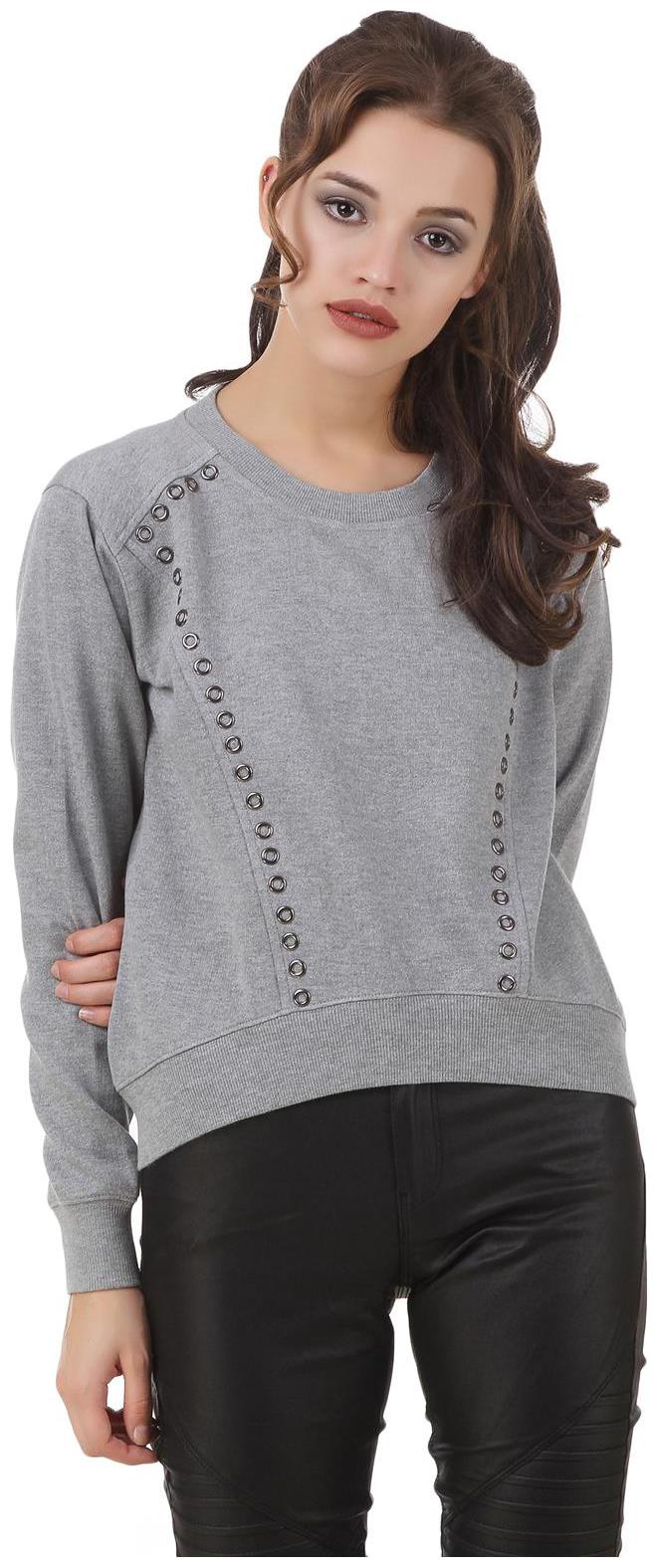 

Texco Women Solid Sweatshirt - Grey