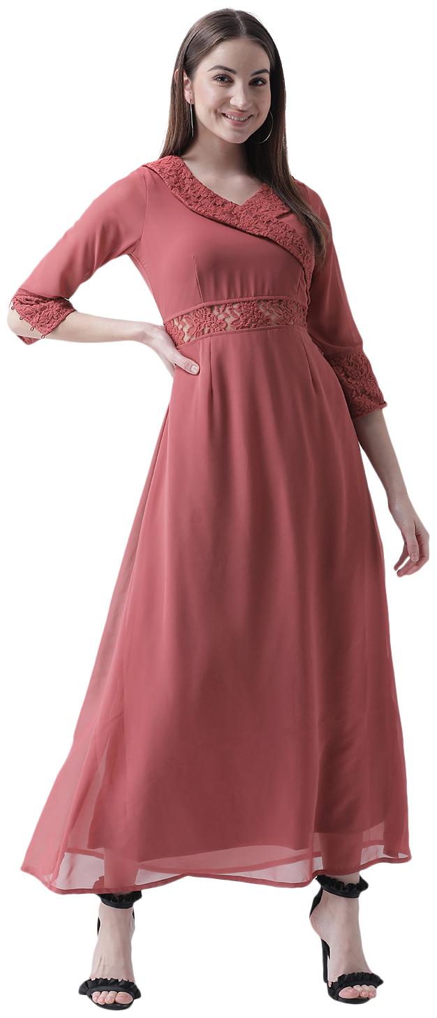 

Texco Pink Solid Maxi dress