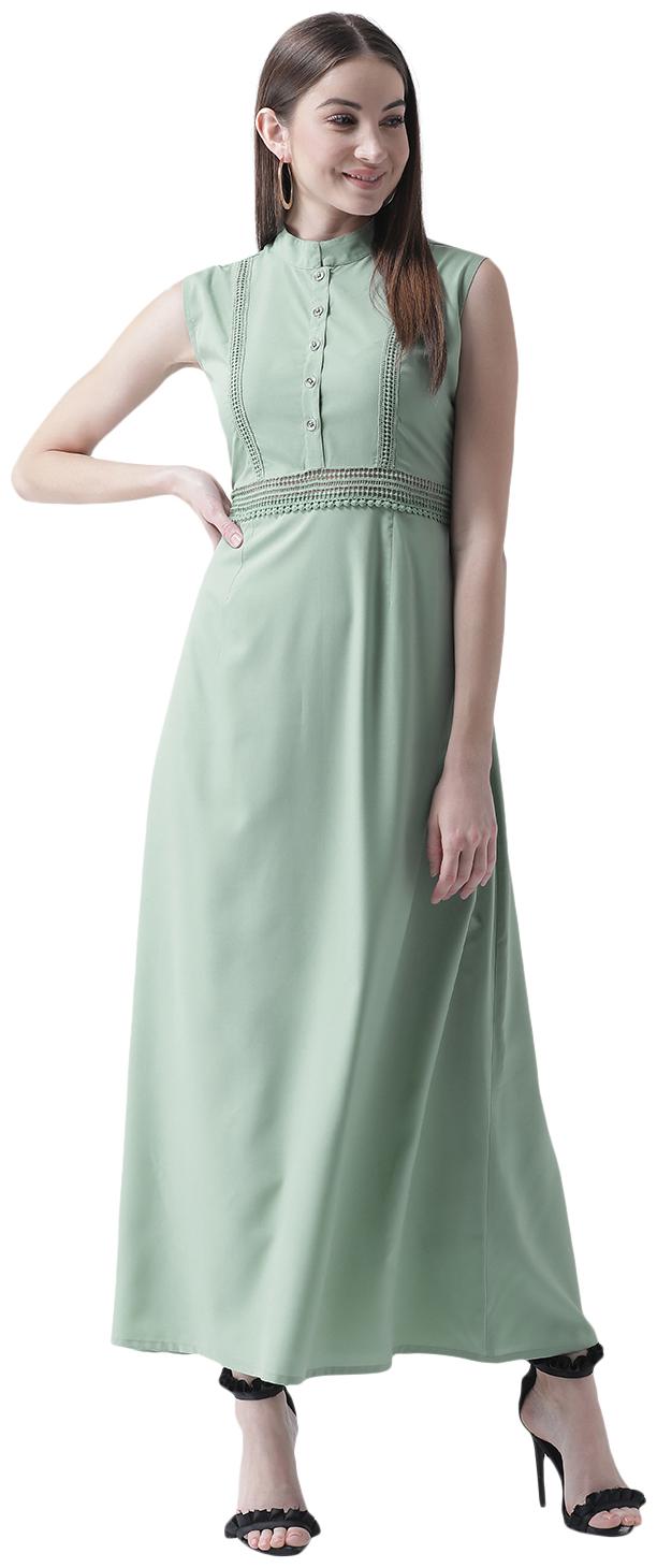 

Texco Green Solid Maxi dress
