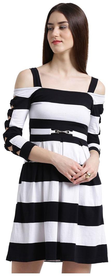 

Texco Multi Striped Fit flare dress
