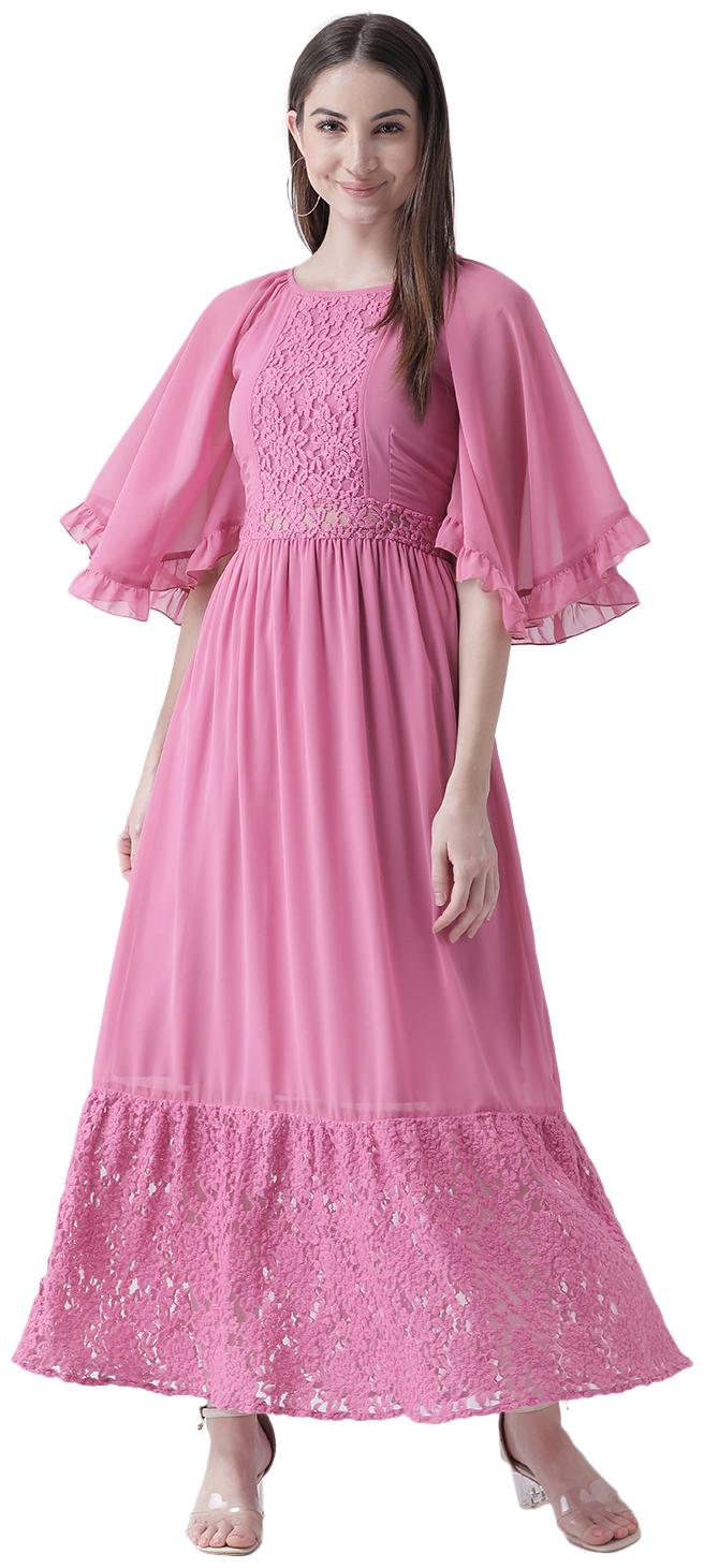 

Texco Mauve Solid Maxi dress