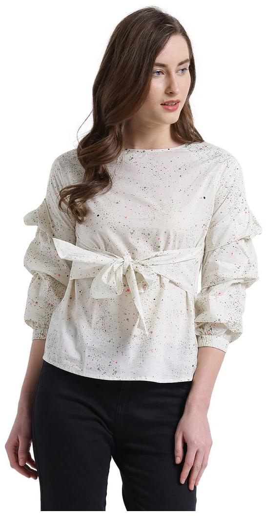 

Texco Women Printed A-line top - Cream