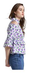 

Texco Women Printed A-line top - Purple