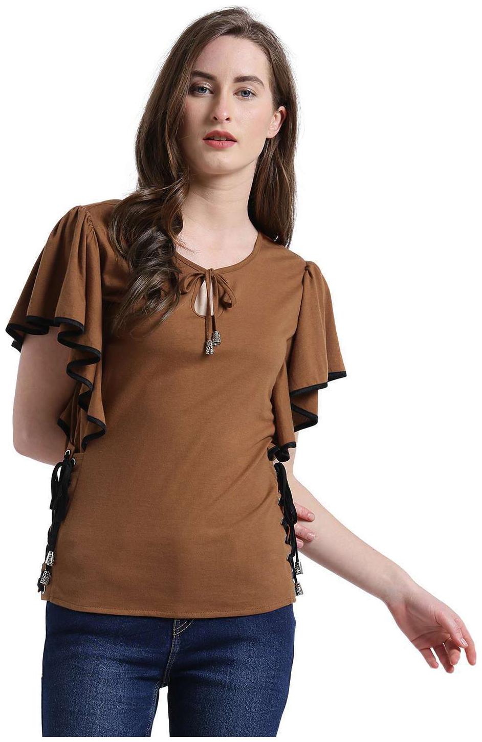

Texco Women Solid A-line top - Brown