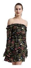 

Texco Black Printed A-line dress