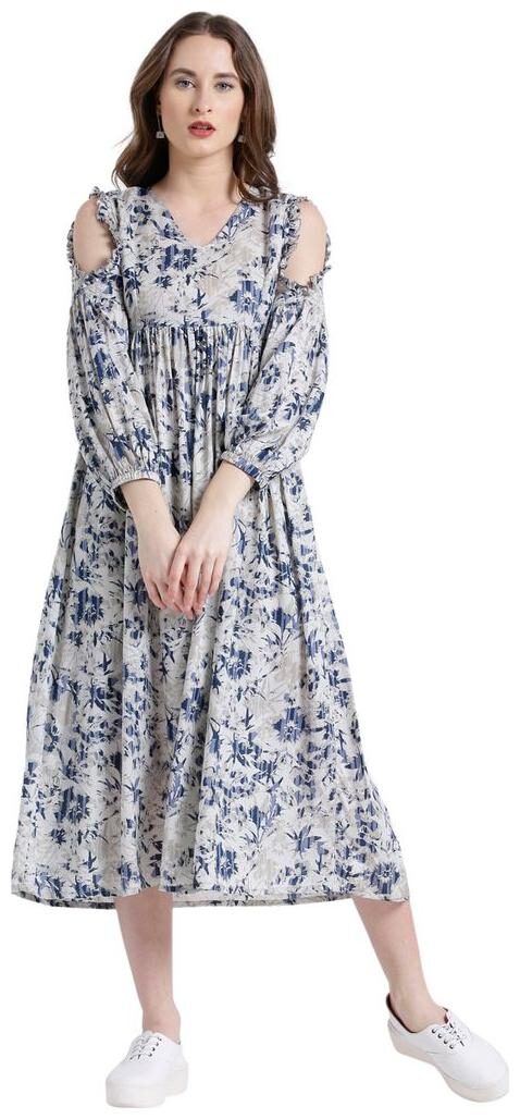 

Texco Grey Solid A-line dress