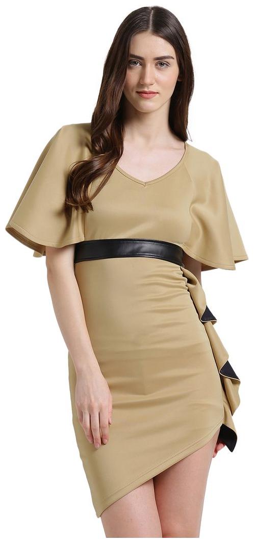 

Texco Beige Solid Bodycon dress
