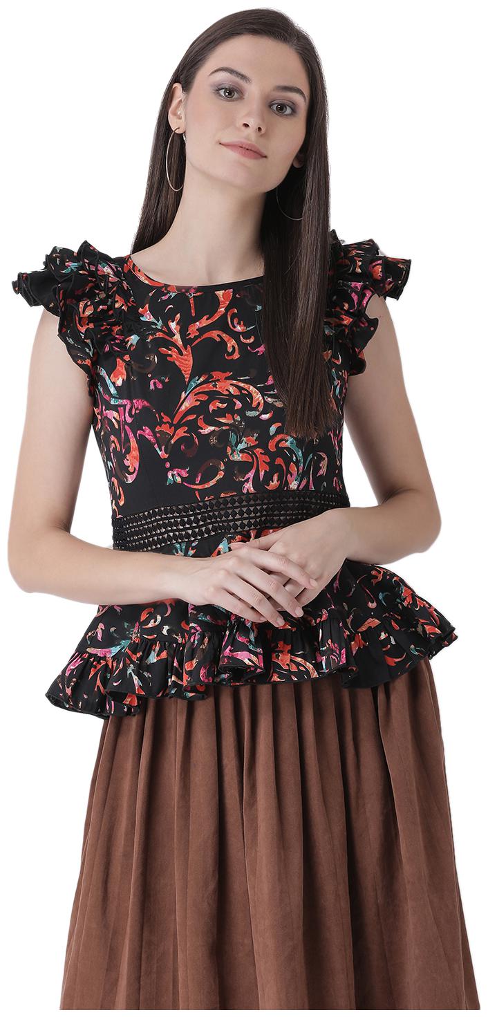 

Texco Women Striped Peplum top - Multi