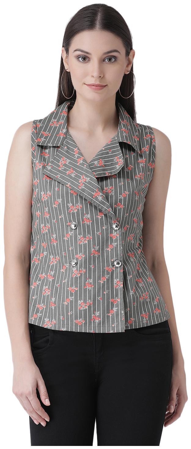 

Texco Women Striped Regular top - Green