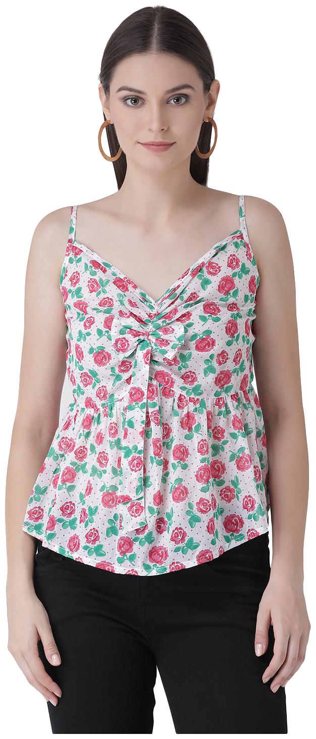 

Texco Women Floral Peplum top - Red White