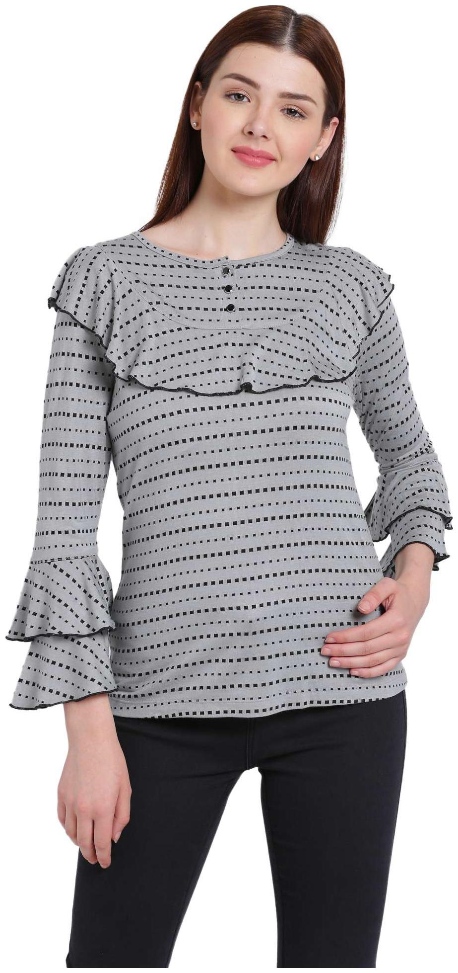 

Texco Women Self design Regular top - Grey