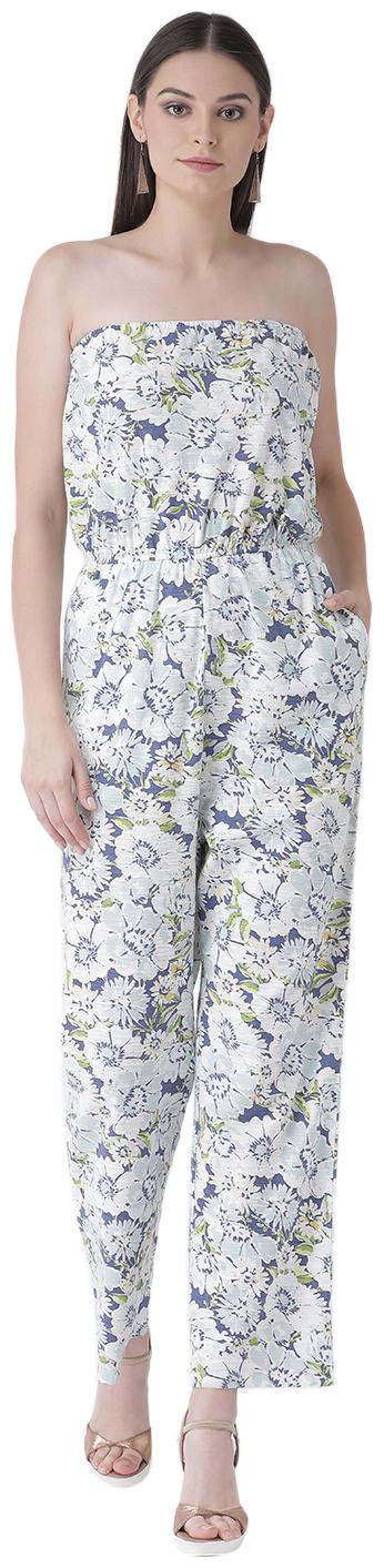 

Texco Floral Jumpsuit - White Blue