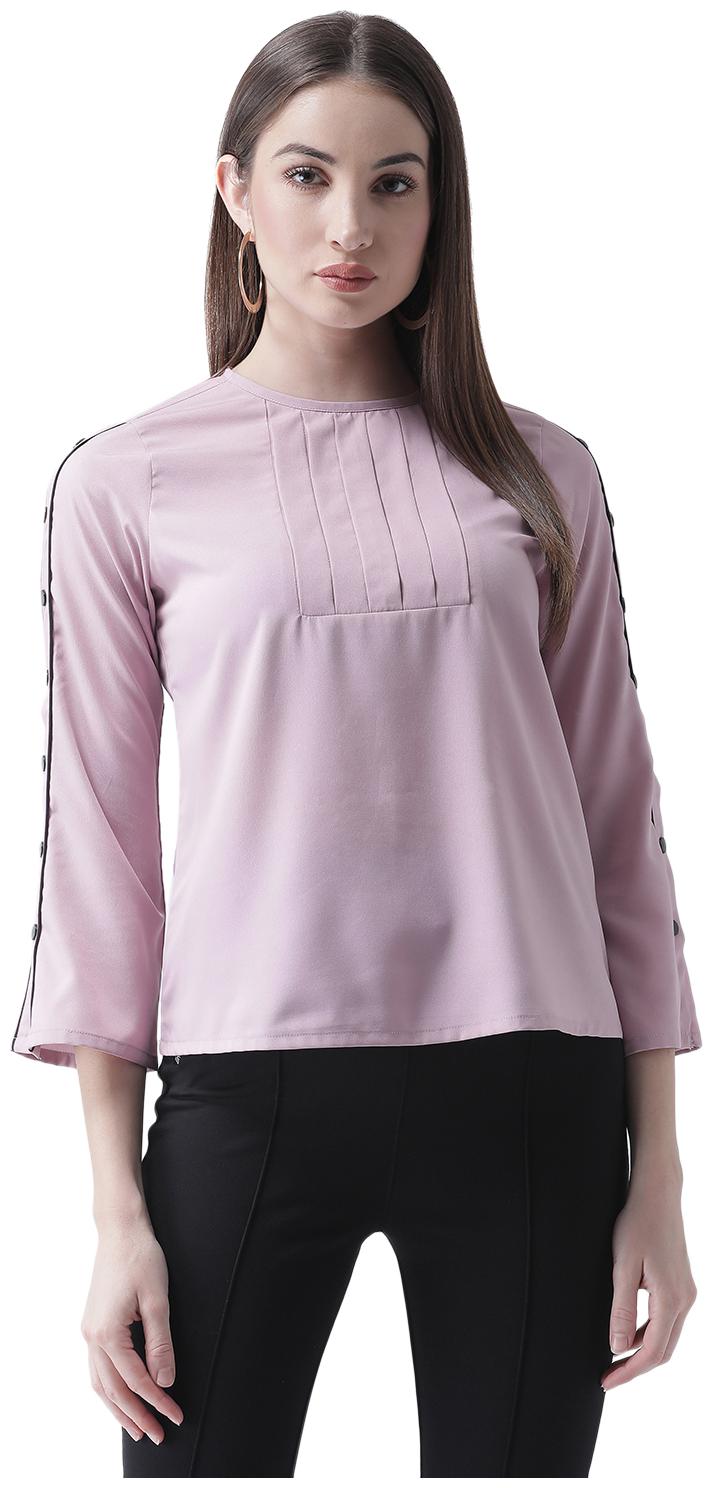 

Texco Women Mauve Detailed Button Sleeves Top
