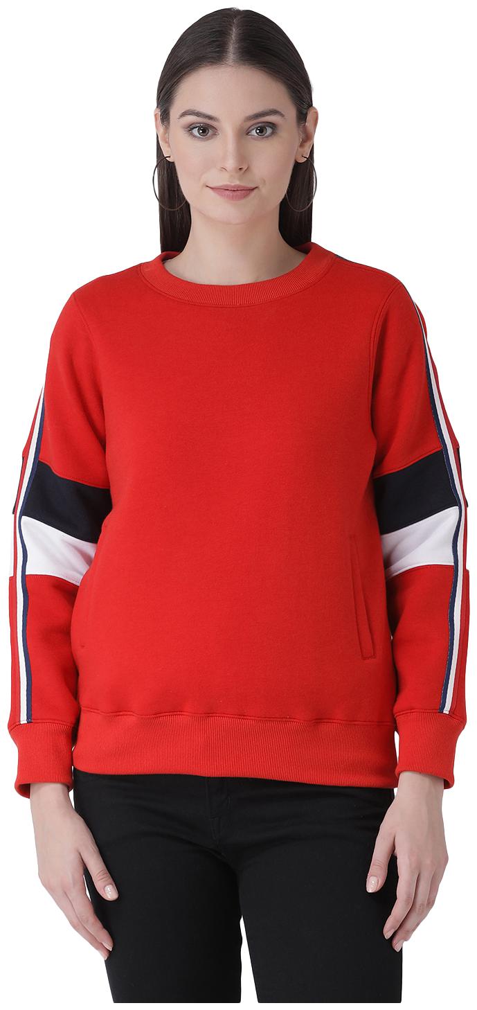 

Texco Women Self Design Sweatshirt - Red