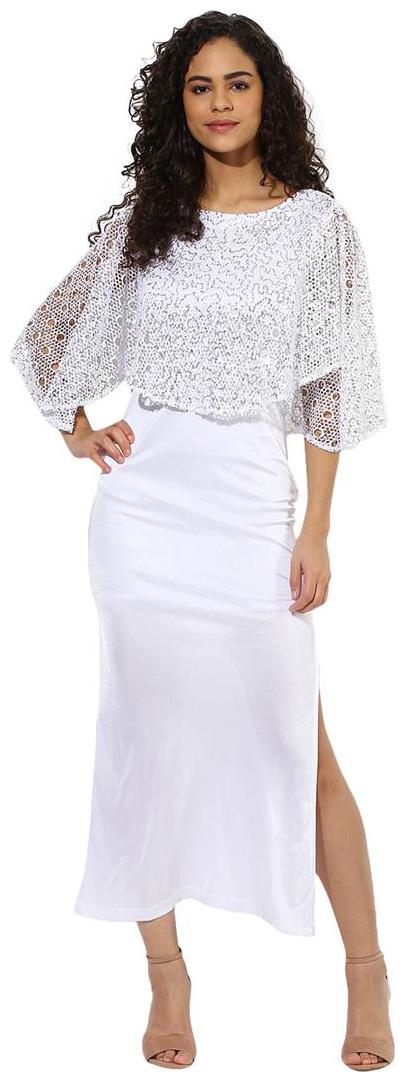 

Texco women s party white lace dress