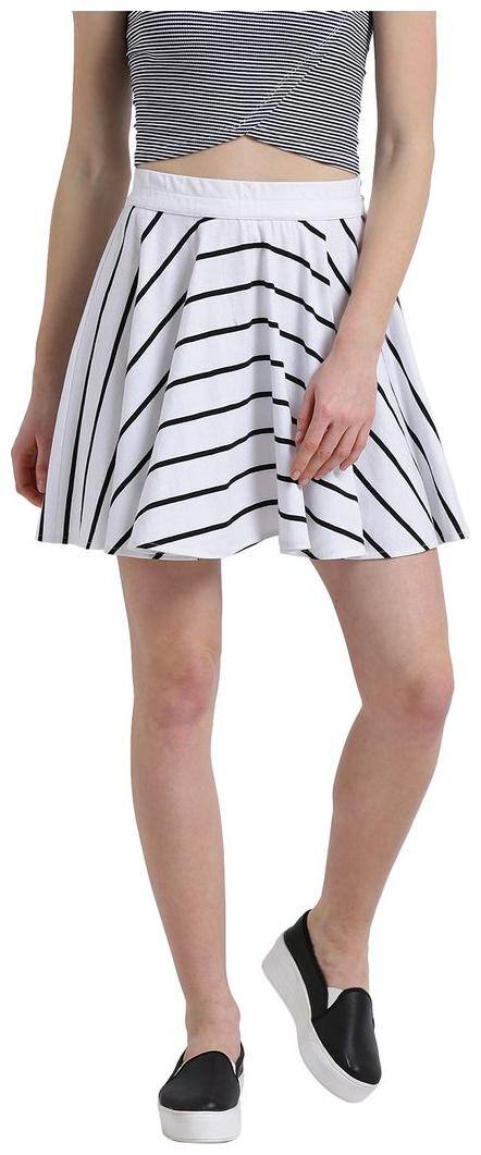 Texco Printed A-line skirt Maxi Skirt - White