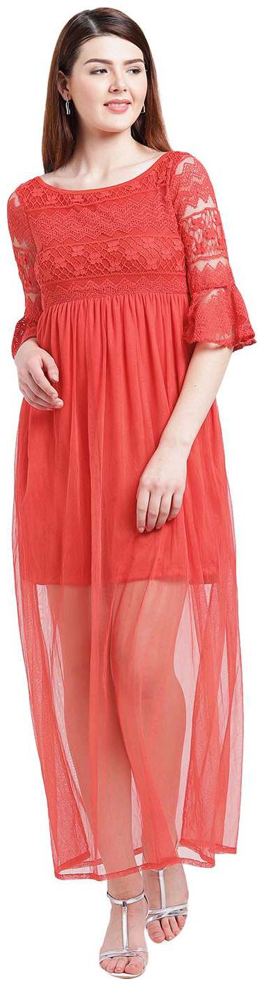 

Texco Red Solid A-line dress