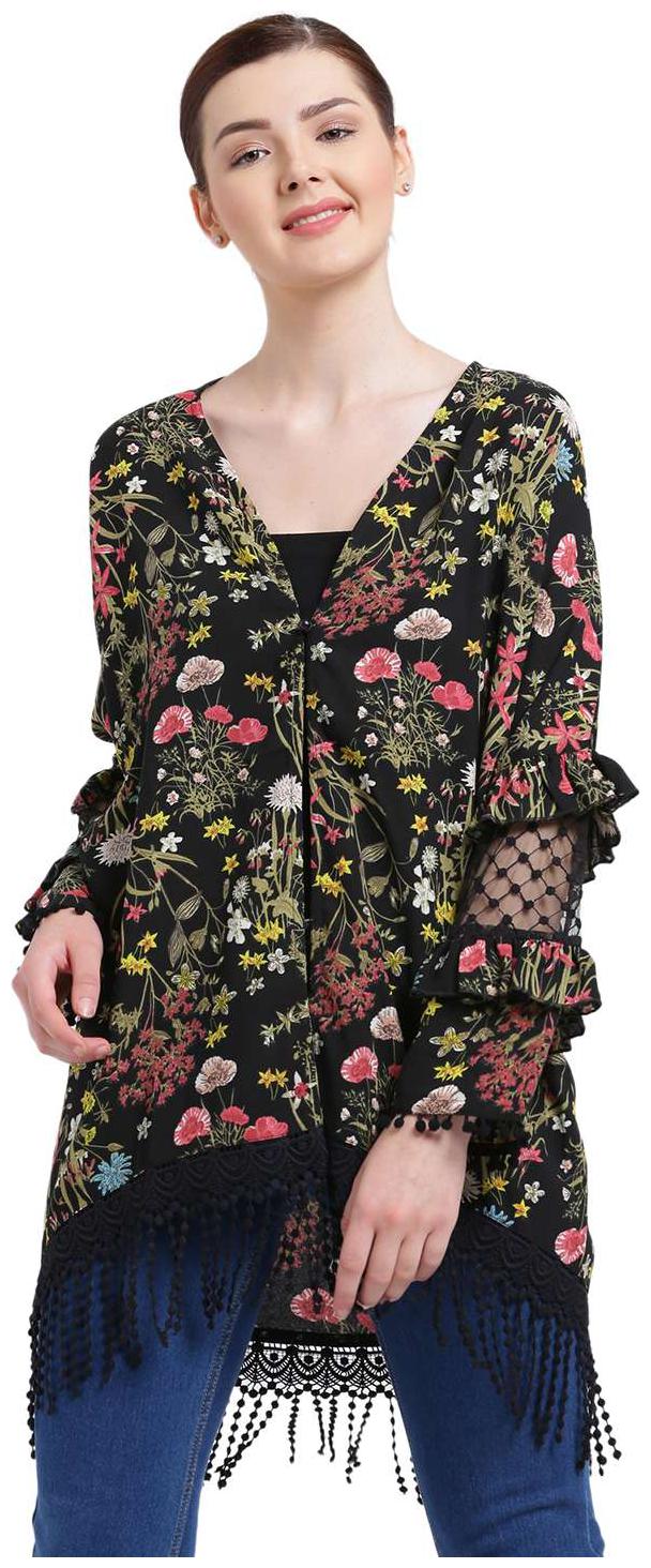

Texco Women Multicolour V Neck Floral Print Shrug