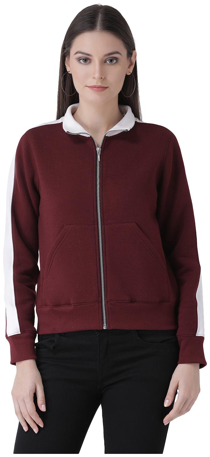 

Texco Women Self Design Bomber Jacket - Maroon