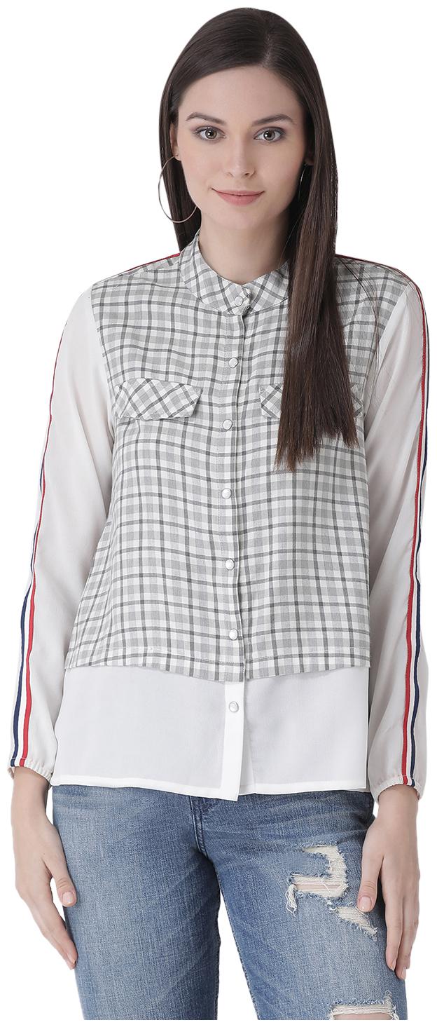 

Texco Women Grey Checked Regular Fit Shirt