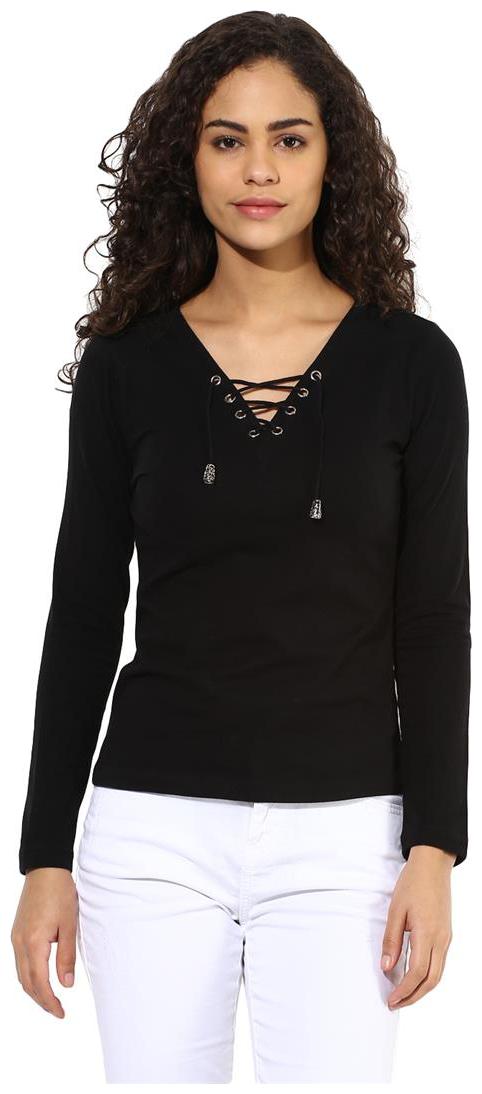 

Texco Women Solid Regular top - Black