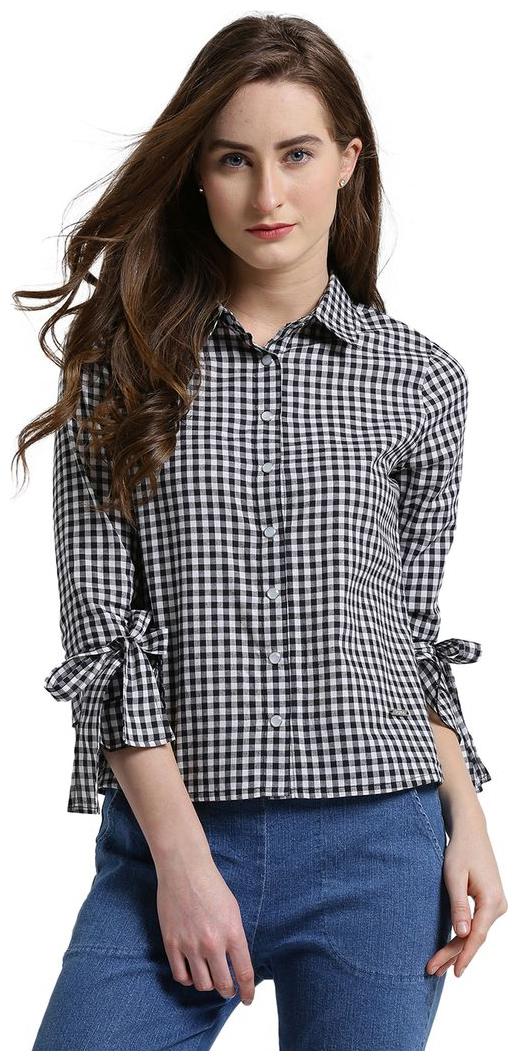 

Texco Women Black Checked Regular Fit Shirt