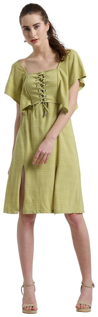 

Texco Green Solid A-line dress