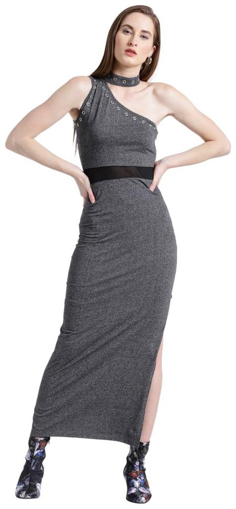 

Texco Grey Embroidered Bodycon dress