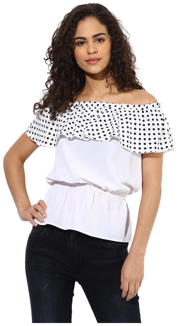 

Texco Women Polka dots Regular top - White