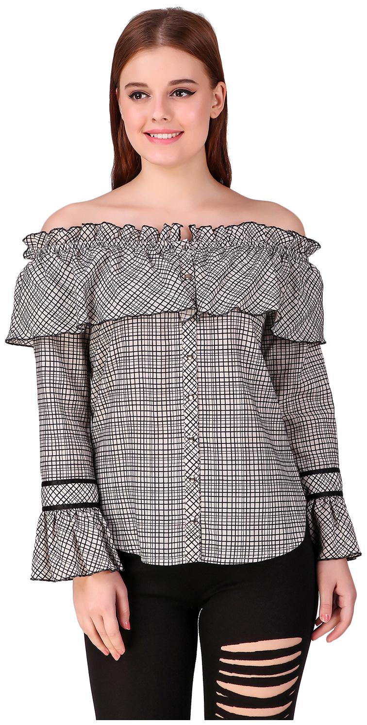 

Texco Women Checked Regular top - Grey