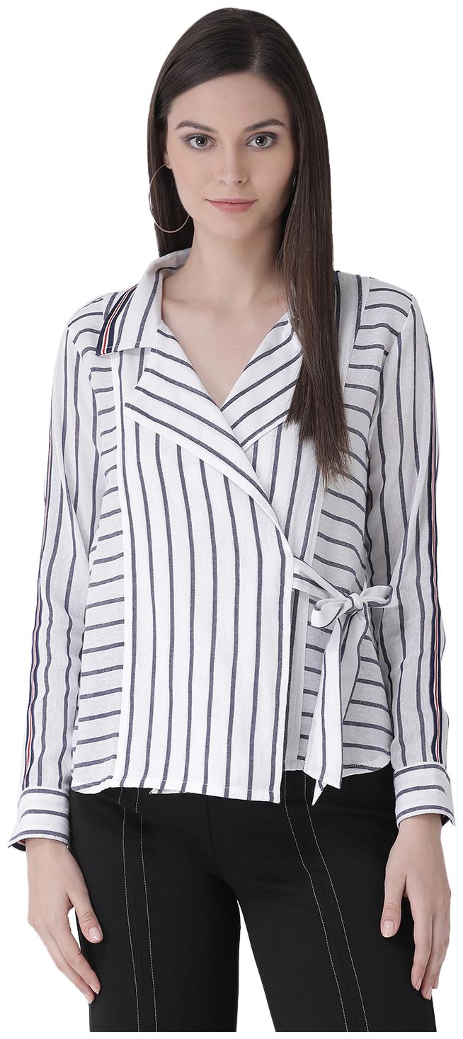 

Texco Women White Striped Regular Fit Shirt