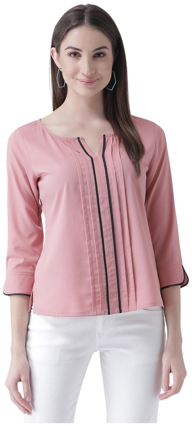 

Texco Women Dusty Pink Pleated contrast Detailed Top