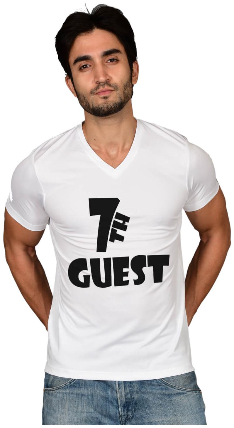 

baluchi Men White Regular fit Polyester Cotton V neck T-Shirt - Pack Of 1