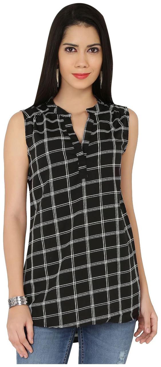 

The Beach Company Black Checkered Sleeveless Top