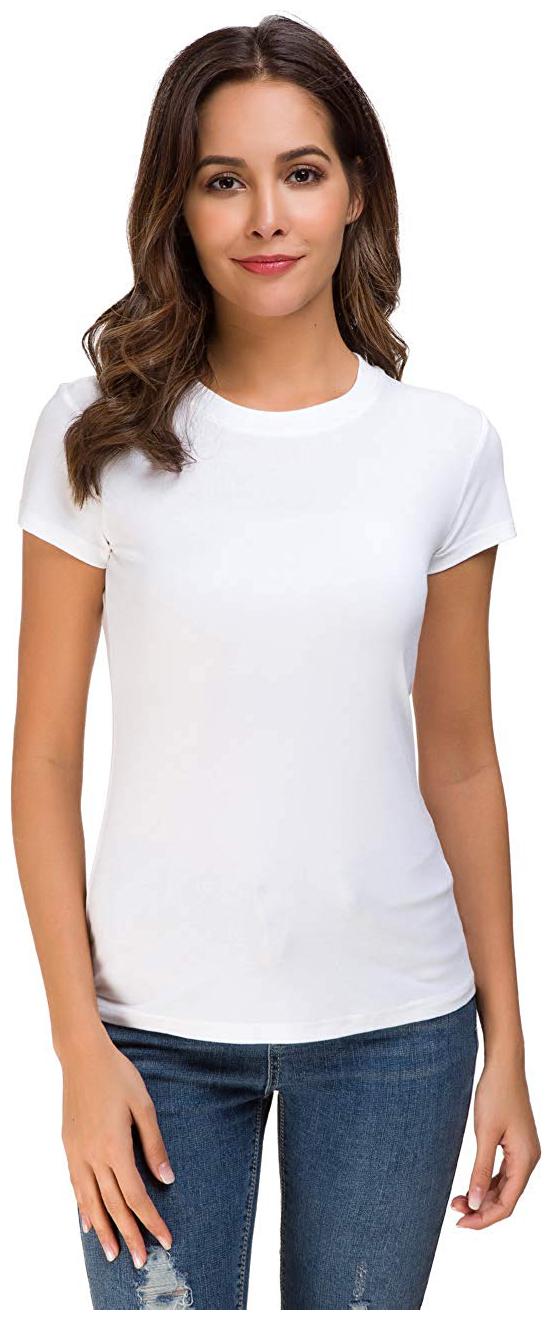 

THE BLAZZE Women White Regular fit Round neck Cotton T shirt