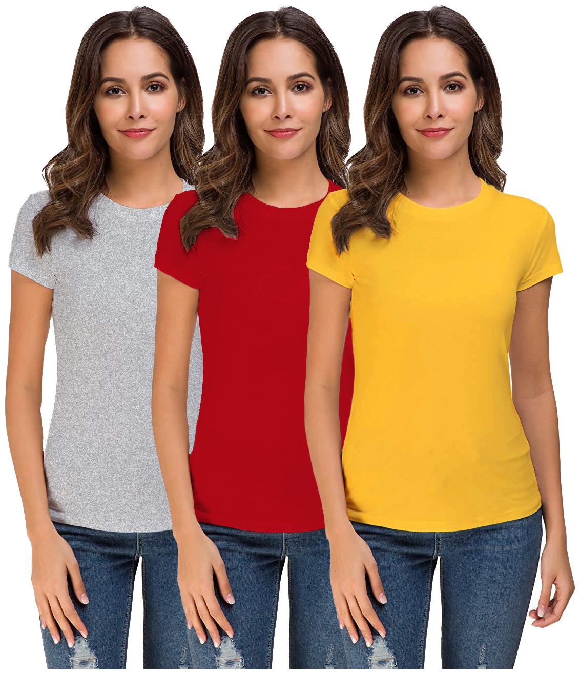 

THE BLAZZE Women Multi Regular fit Round neck Cotton T shirt